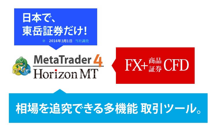 東岳証券はMT4(HorizonMT)が使える国内FX業者〜その特徴と評判